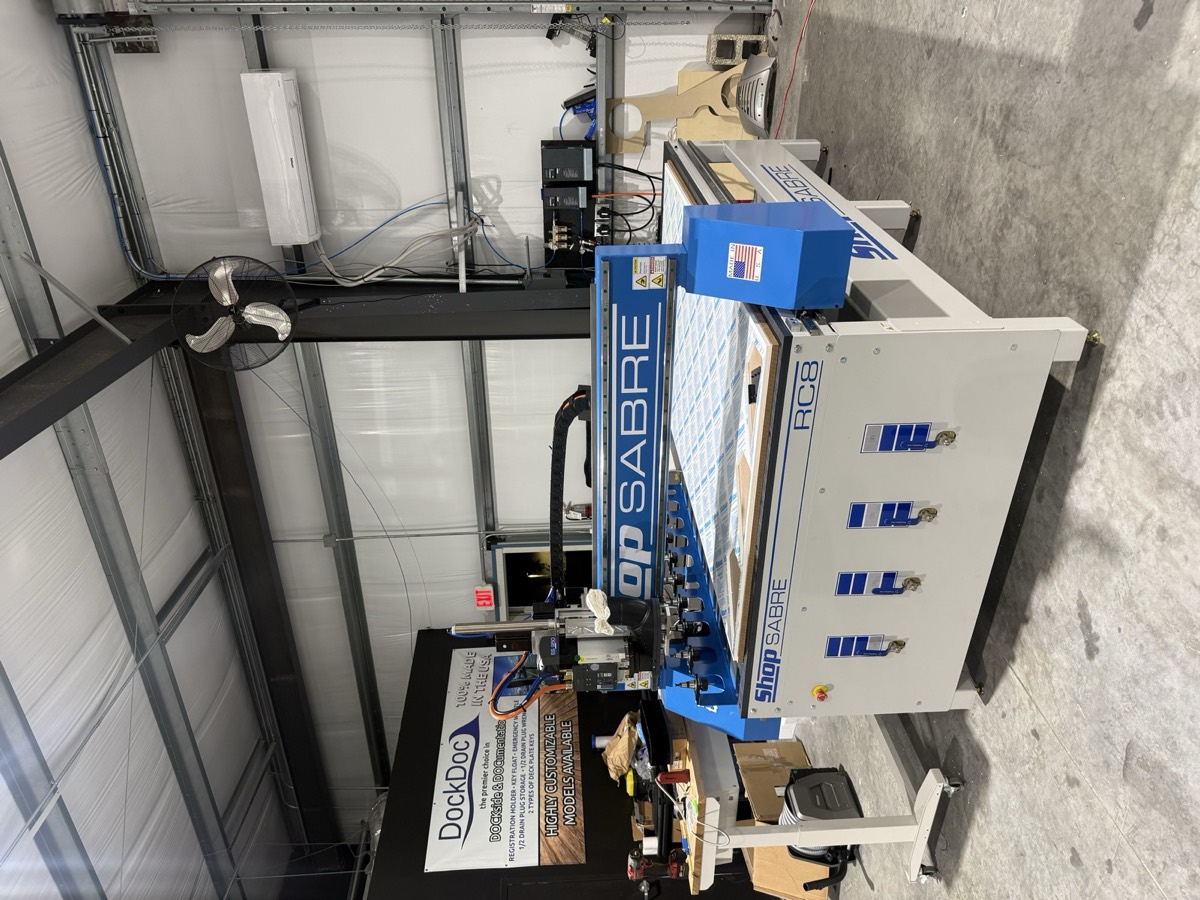 ShopSabre CNC router used for in-house marine fabrication at Dynasty Marine Customs