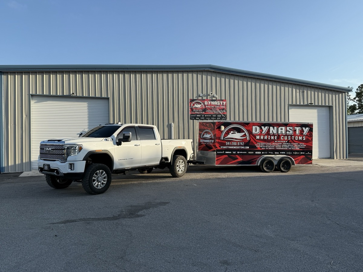 Dynasty Marine Customs mobile service truck and trailer, Sarasota Florida